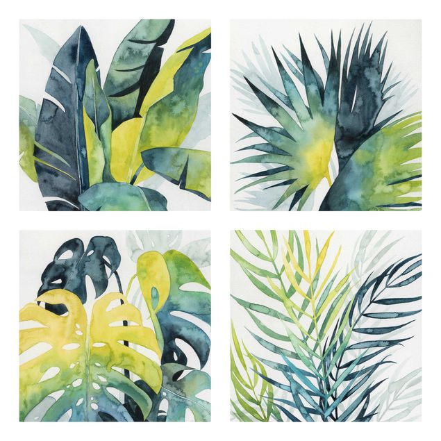 Modern art prints Tropical Foliage Set I