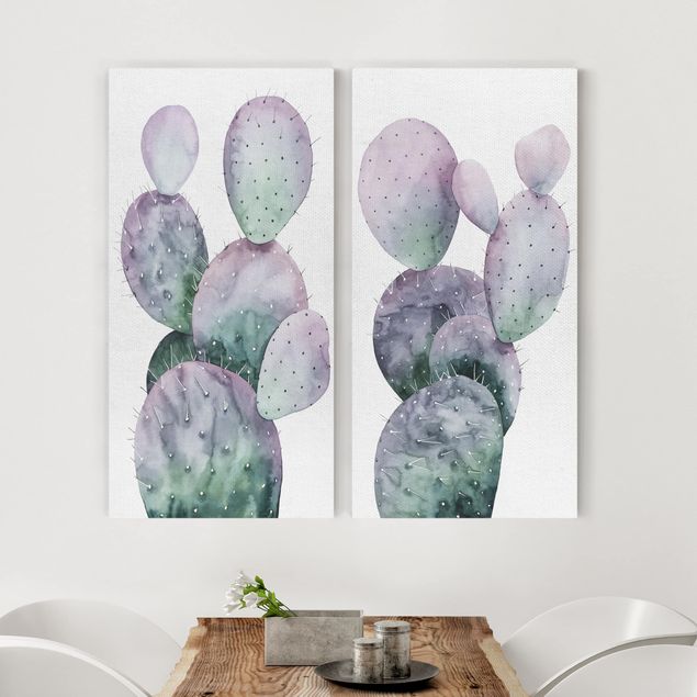 Kitchen Cactus In Purple Set I