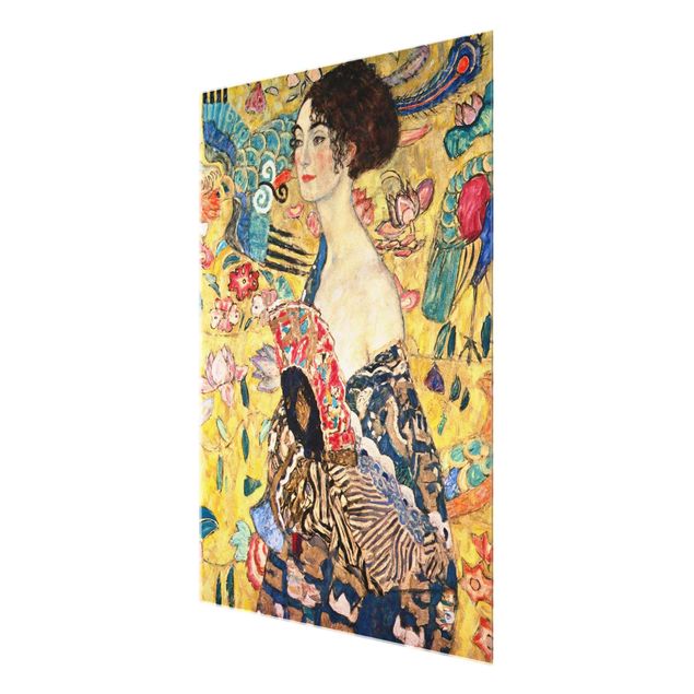Prints modern Gustav Klimt - Lady With Fan