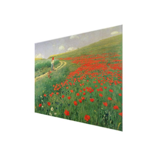 Poppies wall art Pál Szinyei-Merse - Summer Landscape With A Blossoming Poppy