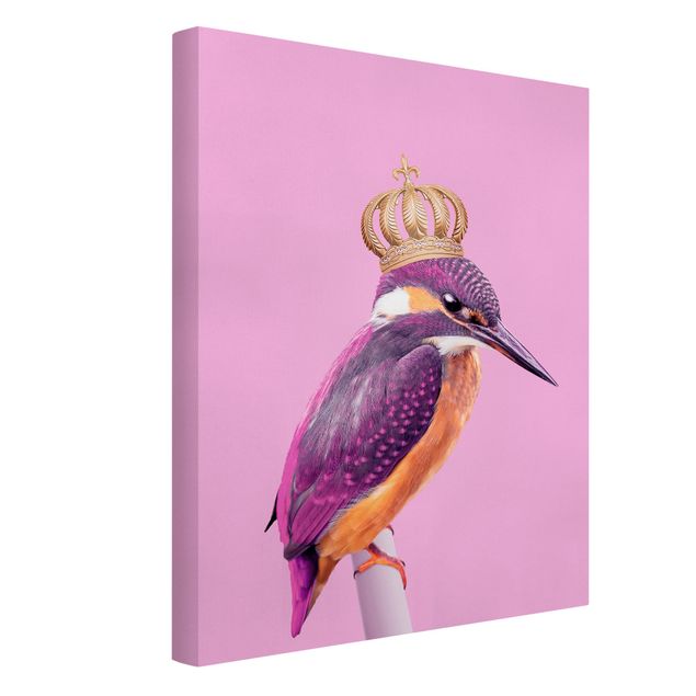 Canvas art Pink Kingfisher With Crown