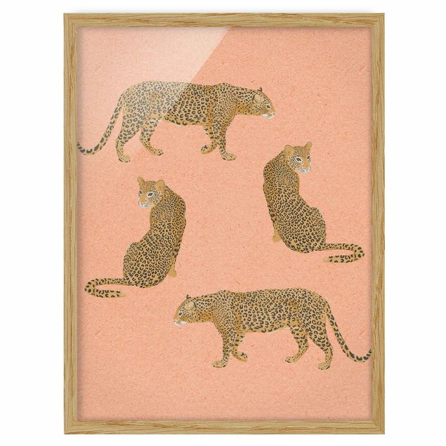 Animal canvas Illustration Leopard Pink Painting