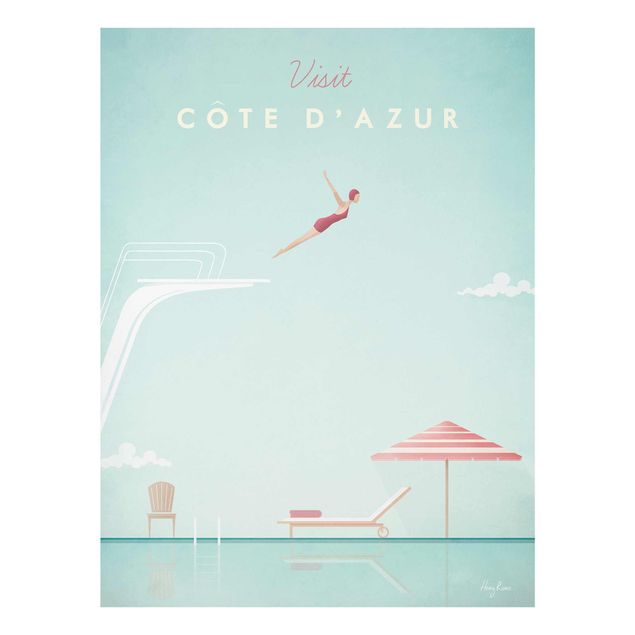 Glass prints architecture and skylines Travel Poster - Côte D'Azur
