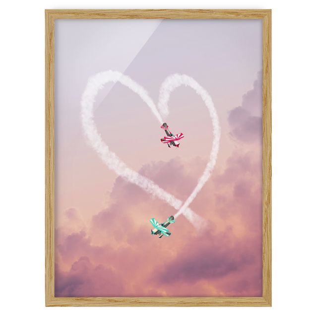 Framed wall art Heart With Airplanes
