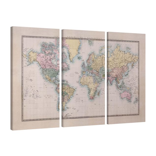 Canvas prints maps Vintage World Map Around 1850