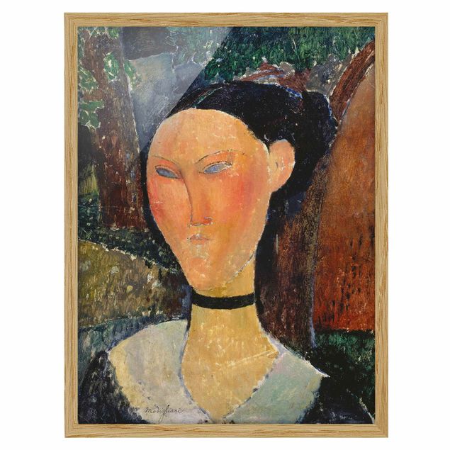 Framed quotes Amedeo Modigliani - Woman with a velvet Neckband