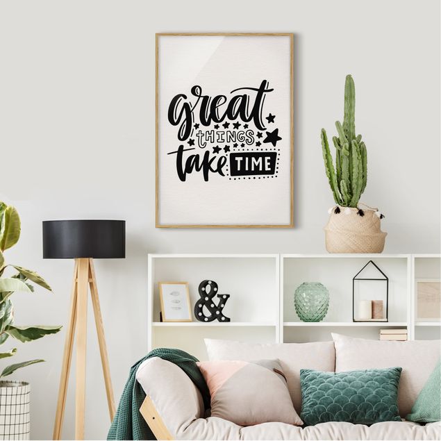 Wall quotes framed Great Things Take Time