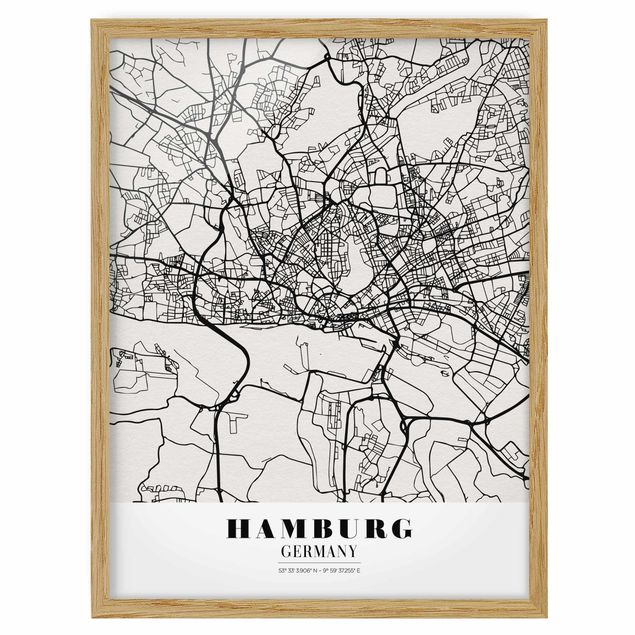 Prints quotes Hamburg City Map - Classic