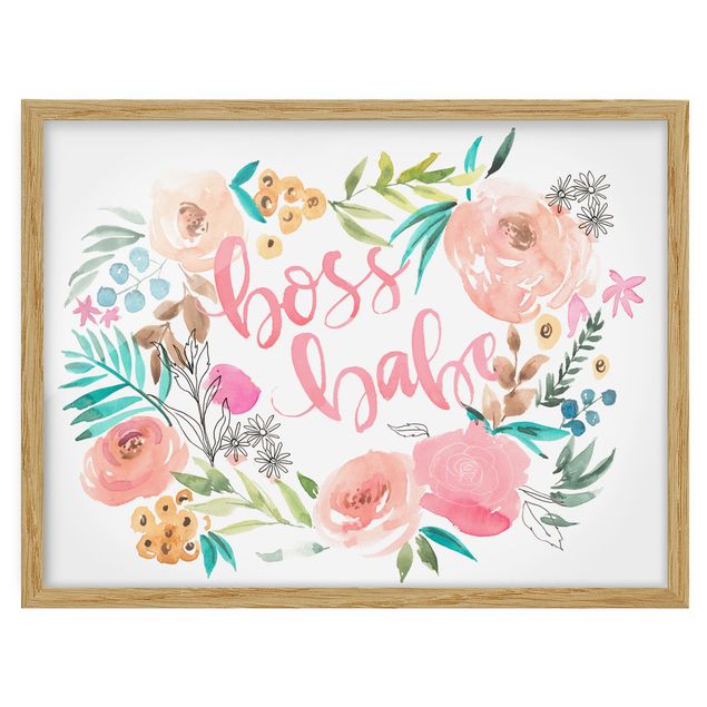 Flower print Pink Flowers - Boss Babe