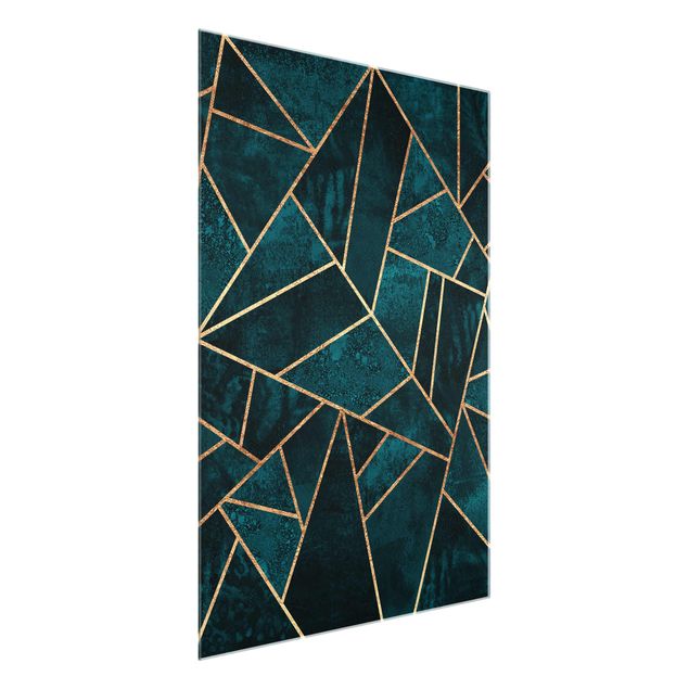 Prints abstract Dark Turquoise With Gold