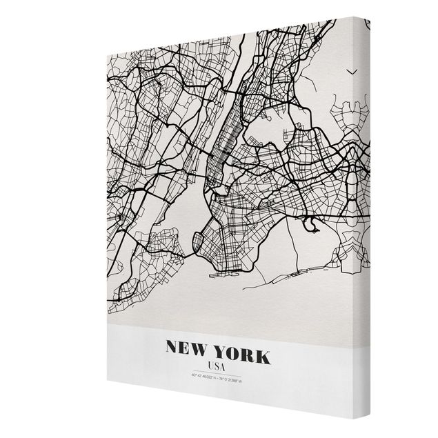 Canvas prints maps New York City Map - Classic