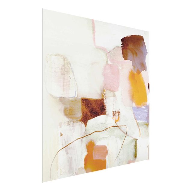 Abstract glass wall art Ravel I