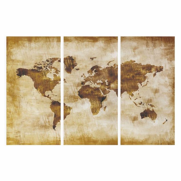Prints brown Map of the world