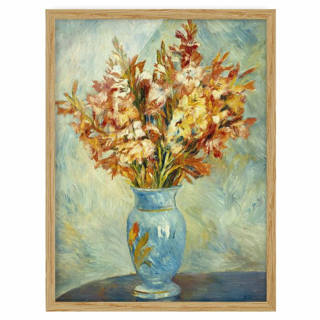Canvas art Auguste Renoir - Gladiolas in a Blue Vase