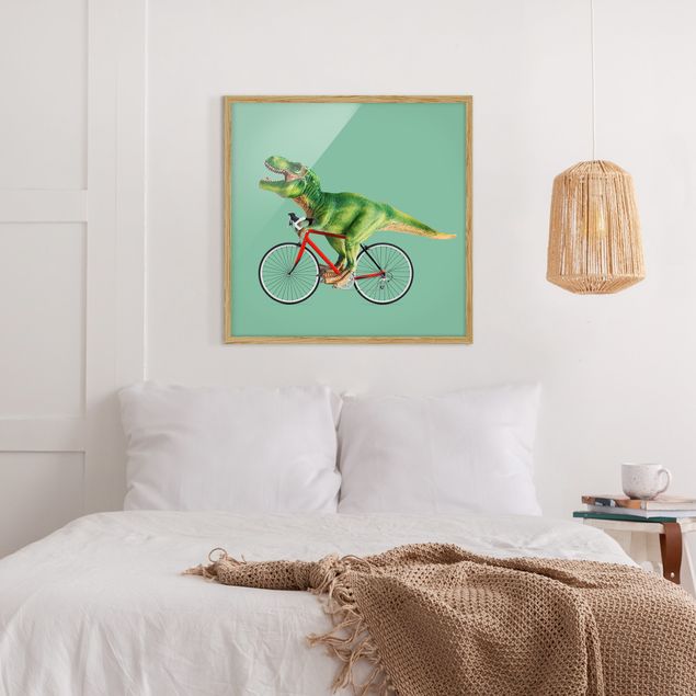 Art prints Dinosaur With Bicycle