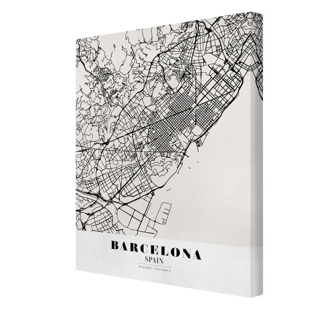 Prints Barcelona City Map - Classic