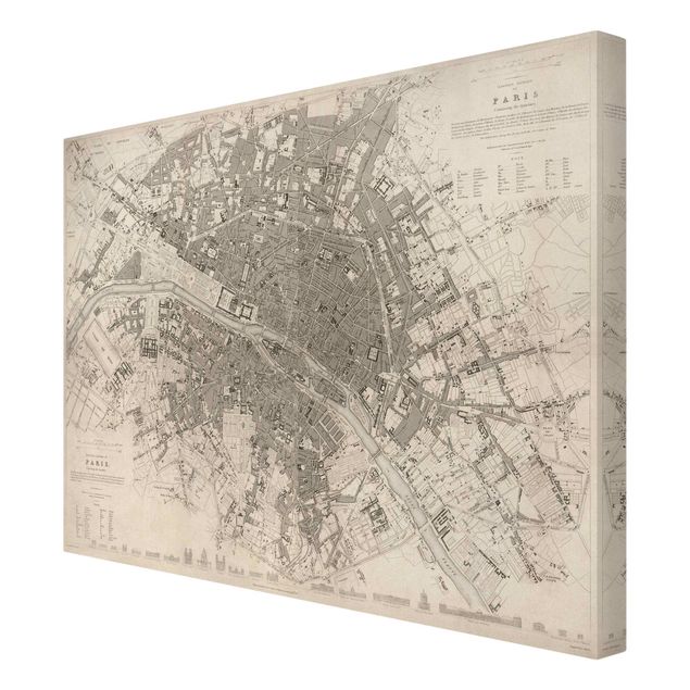 Canvas maps Vintage Map Paris