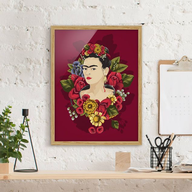 Butterfly print Frida Kahlo - Roses