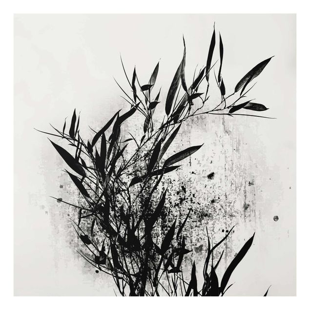 Glass prints flower Graphical Plant World - Black Bamboo