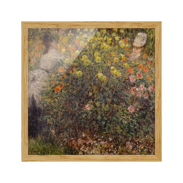 Art posters Claude Monet - Two Ladies in the Flower Garden