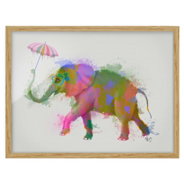 Prints abstract Rainbow Splash Elephant