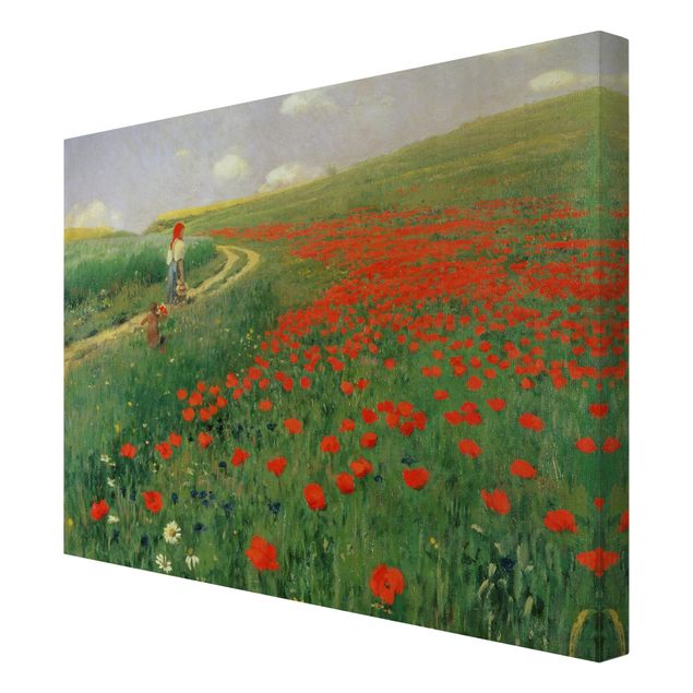 Art posters Pál Szinyei-Merse - Summer Landscape With A Blossoming Poppy