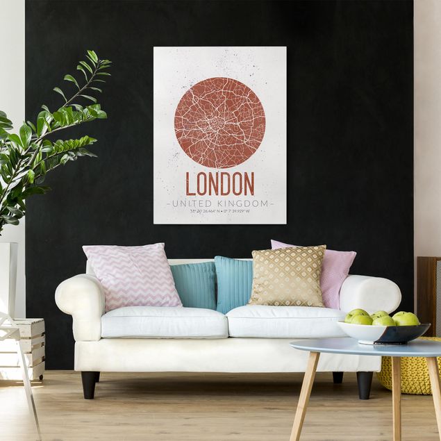 London canvas City Map London - Retro