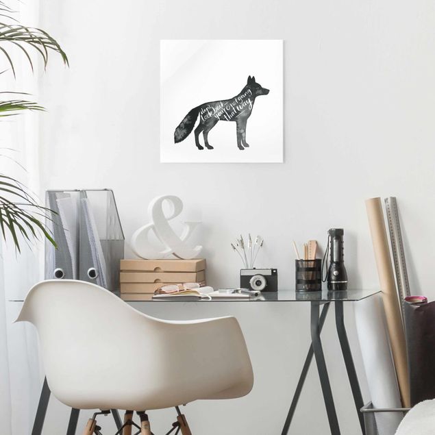 Glass prints pieces Animals With Wisdom - Fox