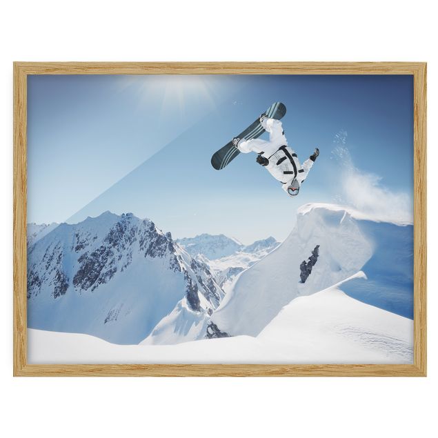 Modern art prints Flying Snowboarder