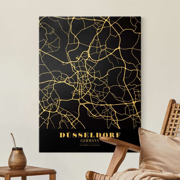 Kitchen Dusseldorf City Map - Classic Black