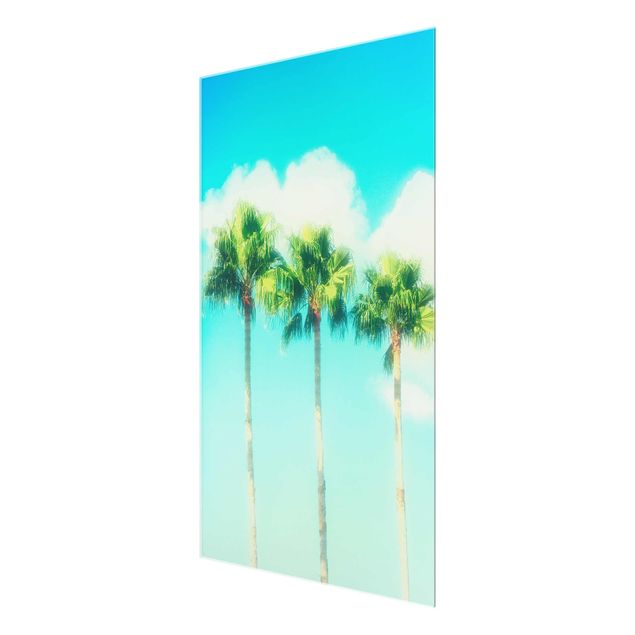 Prints blue Palm Trees Against Blue Sky