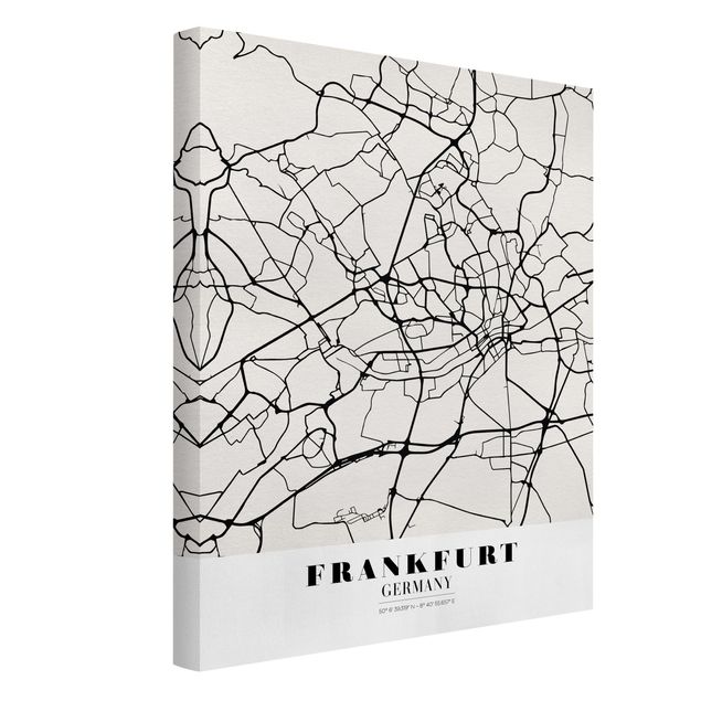 World map canvas Frankfurt City City Map - Classical