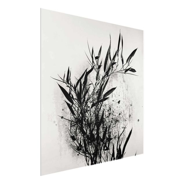 Bamboo print Graphical Plant World - Black Bamboo