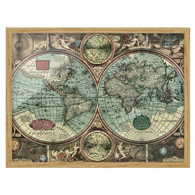 World map pictures framed The Old World
