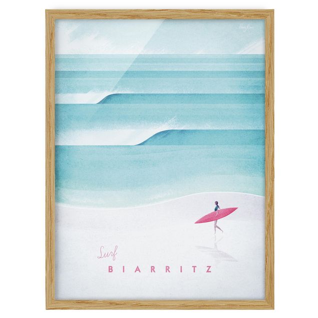 Beach canvas art Travel Poster - Biarritz