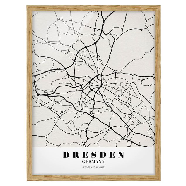 Prints quotes Dresden City Map - Classical