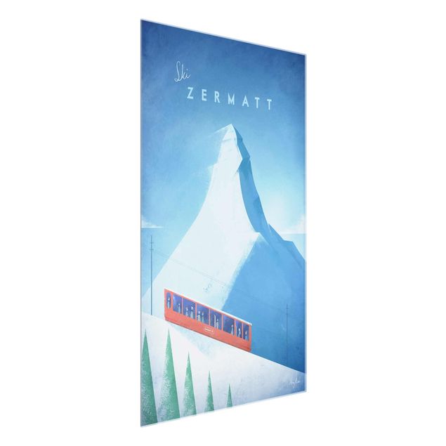 Glass prints mountain Travel Poster - Zermatt
