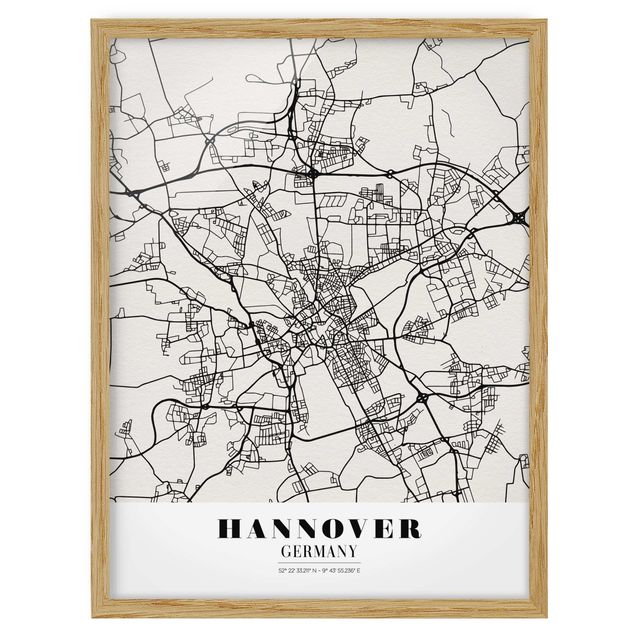 Prints quotes Hannover City Map - Classic