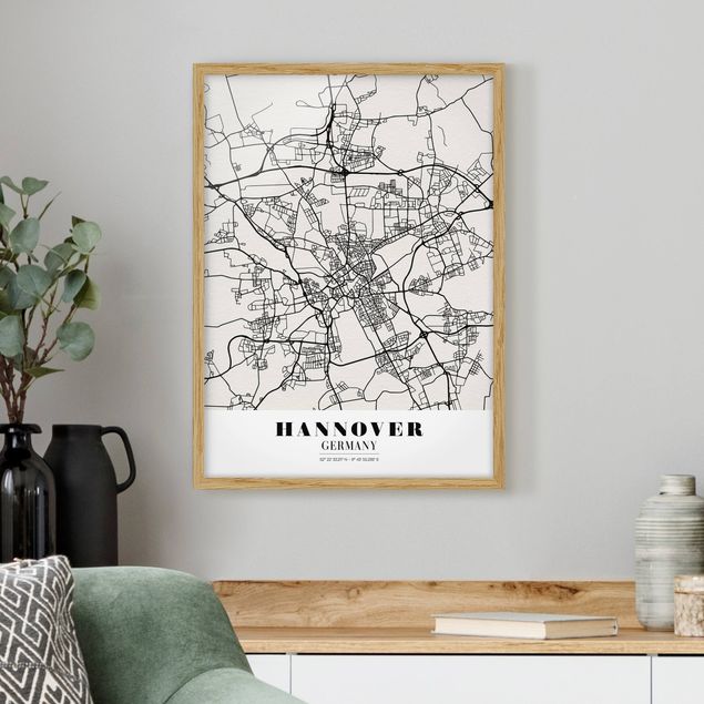 Printable world map Hannover City Map - Classic