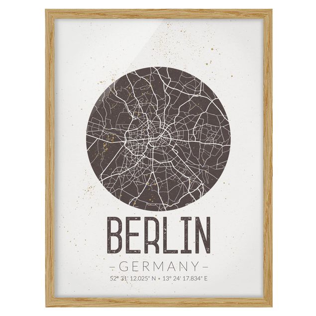 Framed quotes City Map Berlin - Retro