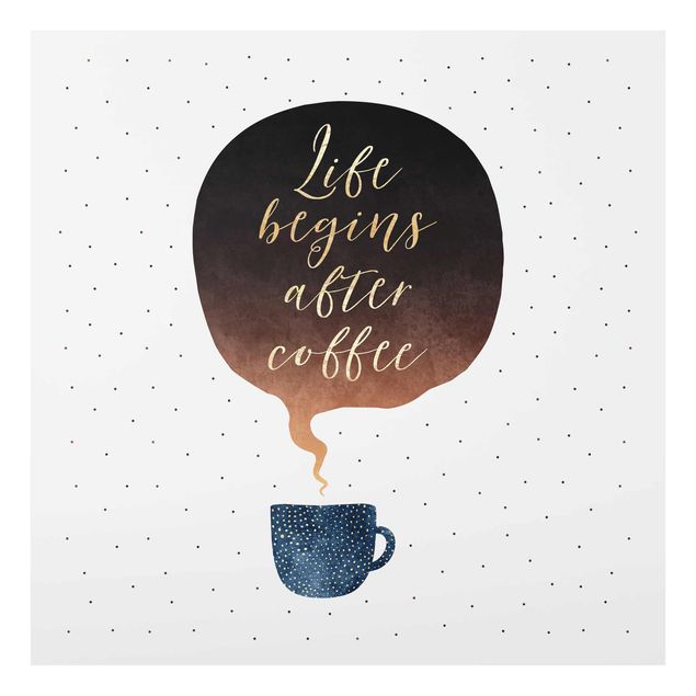 Coffee poster art Life Begins After Coffee Dots