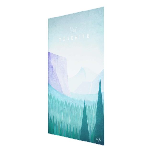 Glass prints architecture and skylines Travel Poster - Yosemite Park