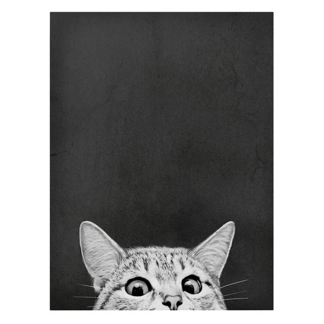 Cat canvas art Illustration Cat Black And White Drawing