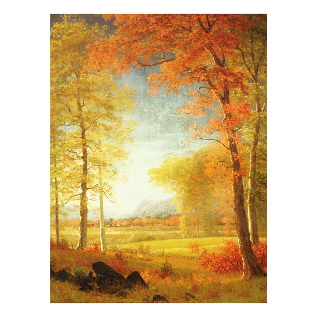 Prints landscape Albert Bierstadt - Autumn In Oneida County, New York