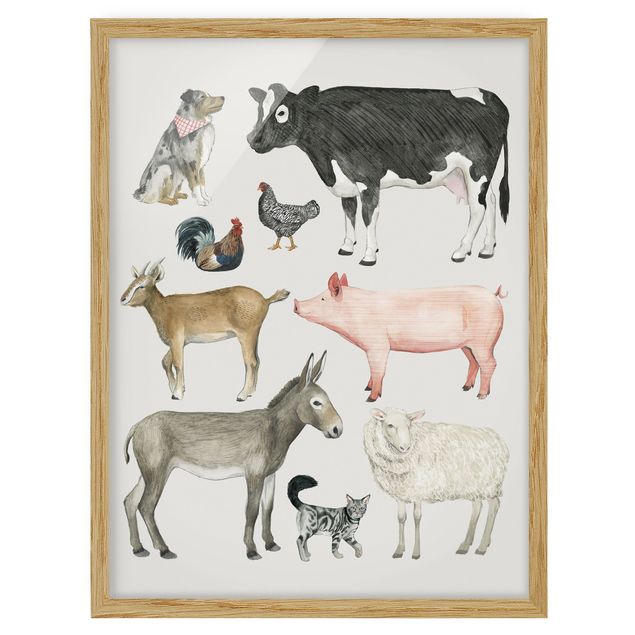 Family canvas art Farm Animal Family I