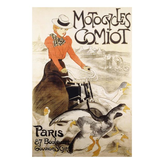 Glass prints pieces Théophile Steinlen - Poster For Motor Comiot