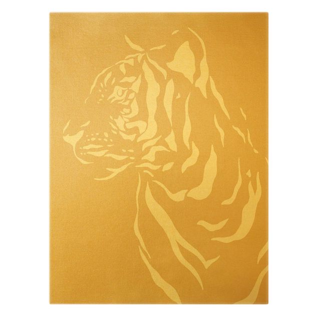 Canvas prints Safari Animals - Portrait Tiger Beige