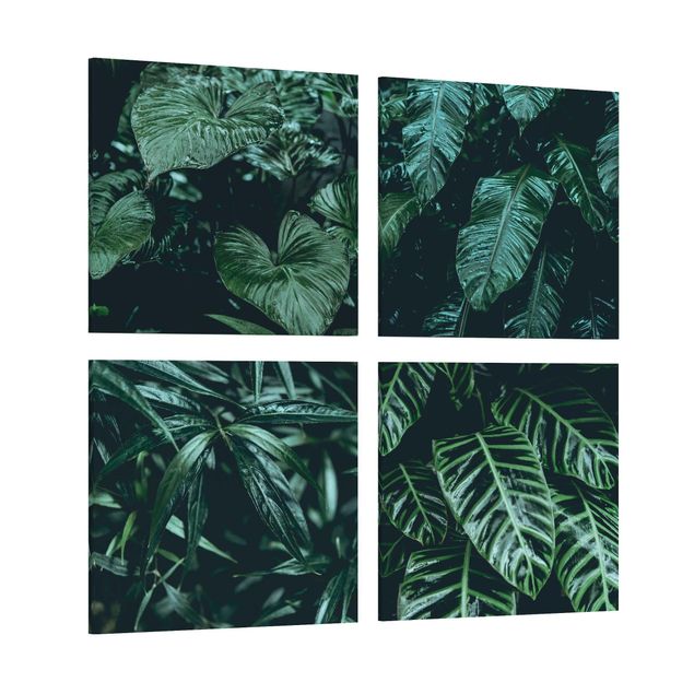 Green canvas wall art Tropical Plants