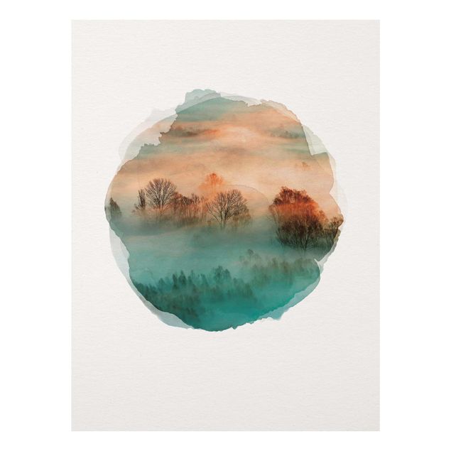 Tree print WaterColours - Mist At Sunrise