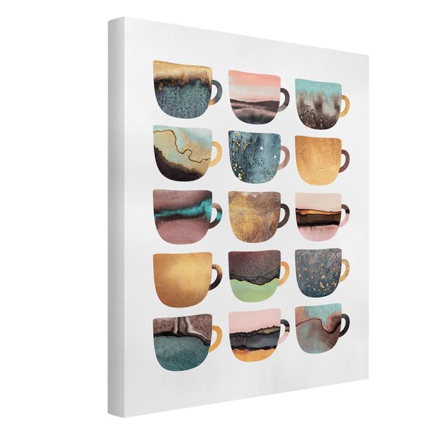 Modern art prints Colourful Coffee Mugs With Gold
